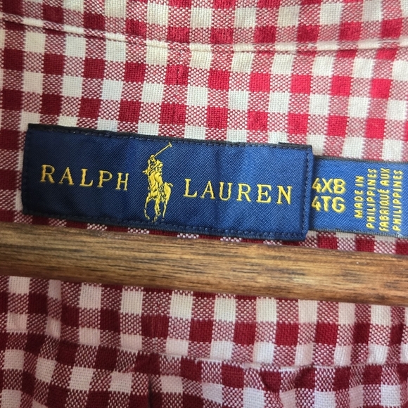 Ralph Lauren Men’s Red Checkered Short Sleeve Button Down Size 4XB - Picture 6 of 12